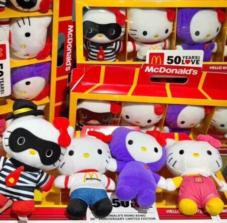 【香港代購】麥當勞 × Hello Kitty 香港 50 週年限定聯名毛絨公仔套裝